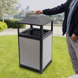 Commercial garbage bin with ashtray, 38 gallons, outdoor garbage bin, garbage bin