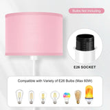 59" Pink Floor Lamp with Foot Switch, E26 Base Standing Light for Bedroom