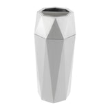 Silver Commercial Octagonal Garbage Can,Stainless Steel Large Trash Can