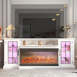 59"/75" Farmhouse Electric Fireplace TV Stand 12 Color 3D Realistic Flame