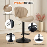 JHK Ergonomic Modern 360° Swivel Dining Chairs Set of 2 Adjustable Fabric Upholstered Kitchen