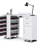 Manicure Table Nail Desk for Nail Tech with Dust Collector & Wrist Rest, Acetone Resistant Beauty Salon