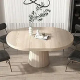 Round Extendable Dining Table with Pedestal Base, 39"-55" Expandable Dining Room Table