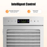 18 Tray Food Dehydrator, Stainless Steel Fruit & Meat Dryer Machine, 110V with LED Light
