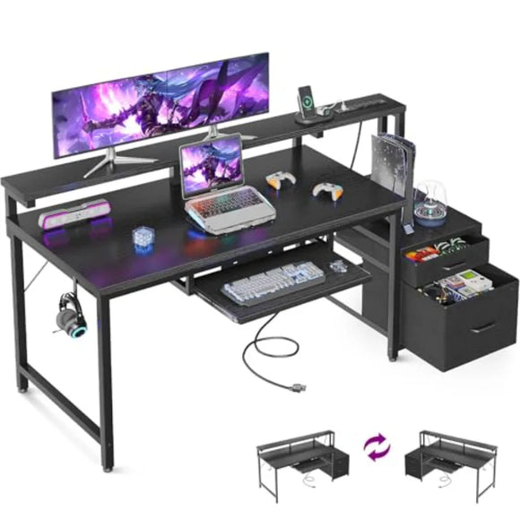 Computer Desk with Drawers 55