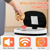 13 Gallon 50L Kitchen Garbage Can with Lid Sensor Automatic White Trash Bin for Office