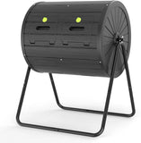 Compost Bin Outdoor 37.5 Gallon All-Season Dual Chamber Tumbling for Garden