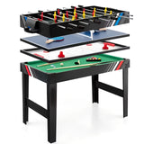 4-In-1 Multi Game Table with Football Billiards Ice Hockey Table Tennis