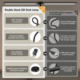 LED Desk Lamp for Home Office - 24 Watt Eye-Care Architectural Desk Lamp