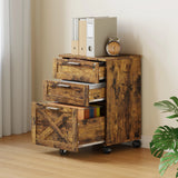 3 Drawer Rolling File Cabinet with Lock & Casters, Wooden Mobile Storage Organizer Printer Stand