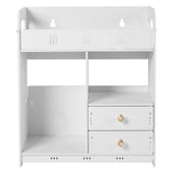 Bathroom Shelf White Wall Cabinet Bathroom Wall Mounted Wall Cabinet with 2 Drawers for