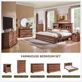 23.6" Wood Nightstand Set Roman Column 3 Drawers Side End Table Bedroom