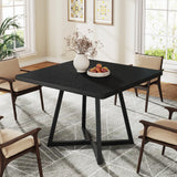 Tribesigns Square Dining Table for 4, 31.5" Industrial Dinner Table with Metal Base