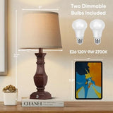 Dimmable Table Lamps Set of 2, Rustic Farmhouse Table Lamps for Living Room