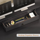 63 Modern Executive Desk with Drawer and Monitor Stand, Home Office Desk