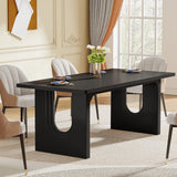 Tribesigns Modern Dining Table for 6 to 8 People, 71" Large Kitchen Dining Table with Wood