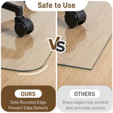 Tempered Glass Chair Mat with Anti-Slip Pads for Preventing Chair