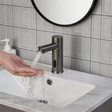 KEMAIDI Touchless Automatic Sensor Bathroom Faucet Brushed Gold Vessel Sink Tap Hands-Free Smart