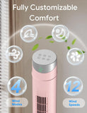 Smart Tower Fan for Bedroom, 120° Oscillating, 28ft/s High Speed