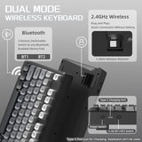M96 Wireless Gaming Keyboard Creamy Membrane with Rainbow Backlight,Media Knob,LCD Screen,Dual Mode-Bluetooth/2.4Ghz,Ball Shape
