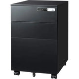 Combination Lock Metal 3-Drawer File Cabinet, Assembled, Mobile, Black for Home Office