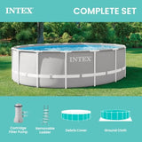 Above ground swimming pool set for backyard, steel frame with blue finish