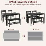 Home Dining Table Set for 4 with Bench Dining Room Table Set with Storage Racks