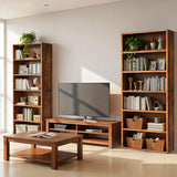 MCQ 6 Shelf Bookcase Wooden Large 63 Inch Tall Bookcase Standing