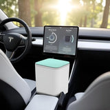 Mini Car Trash Can with Press Lid Leakproof One-Piece Design ABS Plastic