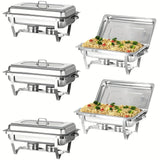 Chafing Dish Buffet Set, 2/4/5/6/7/8/9/10 Pack 8QT Full Size Stainless Steel