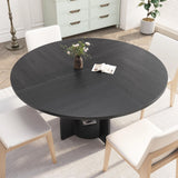 Farmhouse 47-Inch Round Kitchen Table for 4-6 People Adjustable Feet Wood Dining Table
