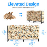 Heavy Duty Firewood Log Rack, Long Large Storage Holder, Wood Stackers