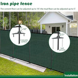 5'Hx12'W Outdoor Freestanding Privacy Screen Fence Panels with Iron