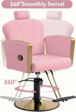 Height Adjustable Salon Chair for Hair Sylist, Reclining Salon Hair Chairs, Hydraulic Barber Chair, 360 Degree Swivel Shampoo Chairset