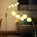 Contemporary Floor Lamp for Living Room with 5 LED Bulbs, Foot Switch