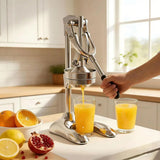 Heavy Duty Manual Citrus Juicer with Stainless Steel Cones, Easy to Clean for Oranges