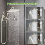 Hibbent Dual Shower Head Combo, High Pressure Handheld Shower Wand, 16'' Adjustable