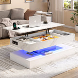High Glossy LED Coffee Tables for Living Room, Center Table with Storage