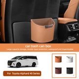 For Toyota Alphard 40 Series 2024 2025 Car Trash Can Seat Back Storage Box