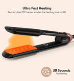 Wide Flat Iron Hair Straightener with Ceramic & Tourmaline for Smooth One-Swipe Results
