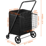 Folding Shopping Cart With Removable Waterproof Liner