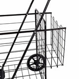 Jumbo Basket Folding Shopping Cart With Swiveling Wheels
