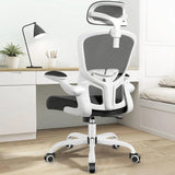 Ergonomic Office Chair with Headrest, Adjustable Lumbar Support, Swivel Wheels & Flip-up Armrests