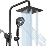 Dual Shower Head Combo 8'' High Pressure Rain/Rainfall Shower Head 6 Settings Adjustable Handhel