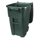 50-Gallon Heavy-Duty Wheeled Trash Can with Ergonomic Handle for Commercial Use