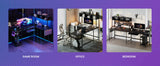 JHK 67" L Shaped Gaming Desk Corner Desks for Compact Spaces with Keyboard