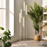Acrylic Floor Candelabra 5 Arm Tall Candlestick Holder for Wedding, 10pcs