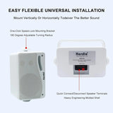 Herdio 3.5'' 2PCS Passive Outdoor Speakers Wired Waterproof 200W 3 Way Premium Mountable Wall Mount