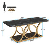 Tribesigns Rectangle Coffee Table, 47.24-inch Modern Coffee Tables for Living Room