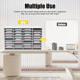 36 Compartment Literature Organizer, Rounded Corners Storage Cabinet,for Files